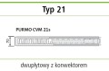 Grzejnik PURMO VM 21 500x800 dolny ŚRODKOWY ANTRACYT