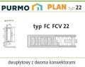 Grzejnik PURMO PLAN PŁASKI FCV22 400x1800 V 22 DOLNY Prawy