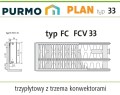 Grzejnik PURMO PLAN PŁASKI FCV33 300x1800 V 33 DOLNY Prawy