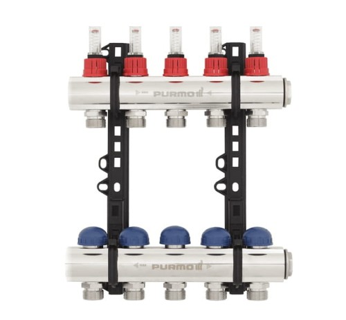 Rozdzielacz Purmo INVEST z rotametrami 6-obw