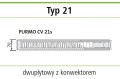 Grzejnik PURMO V 21 600x2000 dolny UNIWERSALNY ANTRACYT