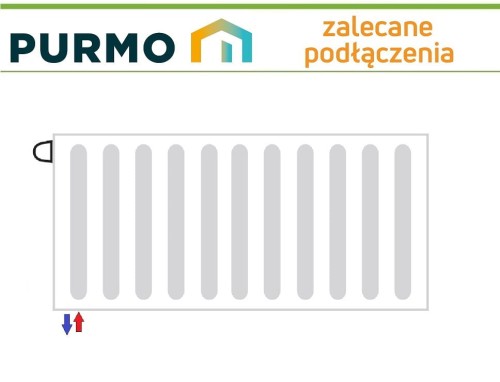 Grzejnik PURMO PLAN PŁASKI FCV22 600x800 V 22 DOLNY Lewy